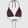 Top de bikini triangular con festones