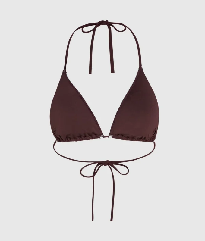 Top de bikini triangular con festones