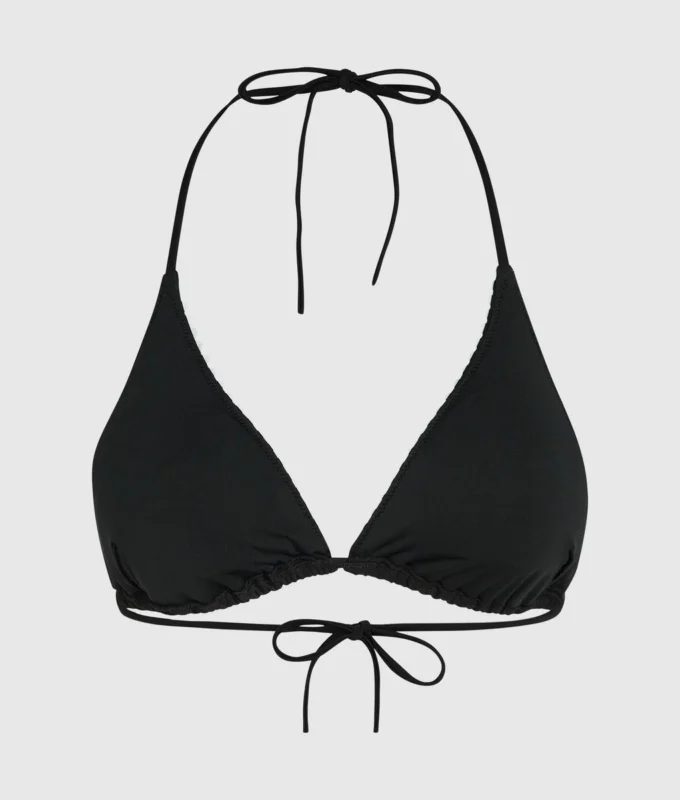 Top de bikini triangular con festones