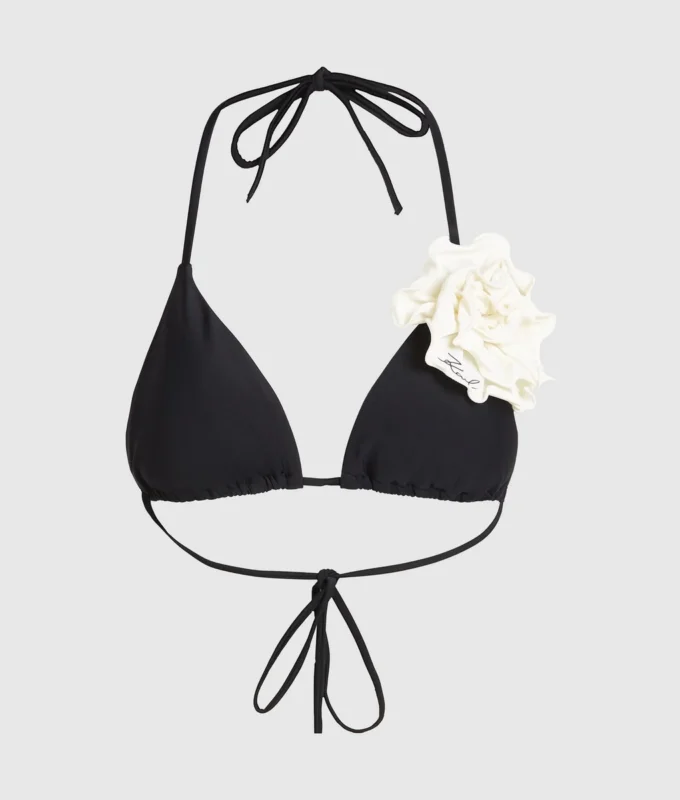 TOP DE BIKINI TRIANGULAR CON FLORES