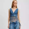 TOP DE DENIM CON FLECOS