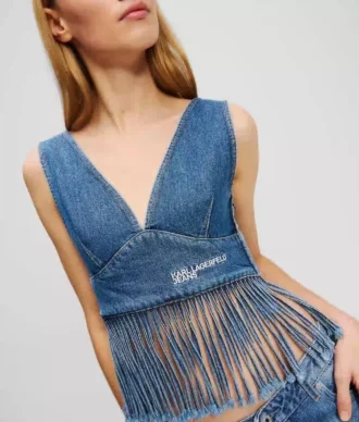 TOP DE DENIM CON FLECOS