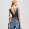 TOP DE DENIM CON FLECOS