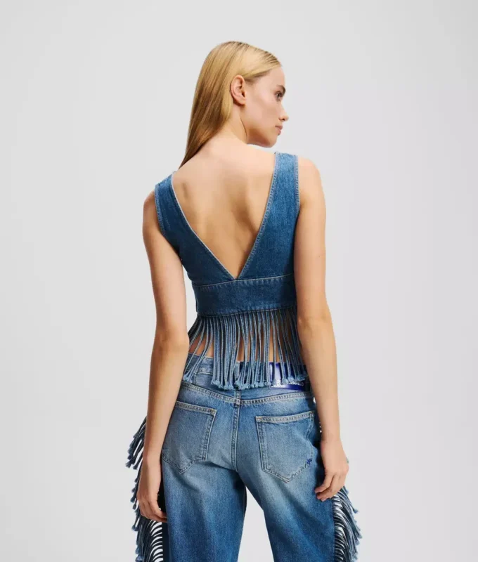 TOP DE DENIM CON FLECOS