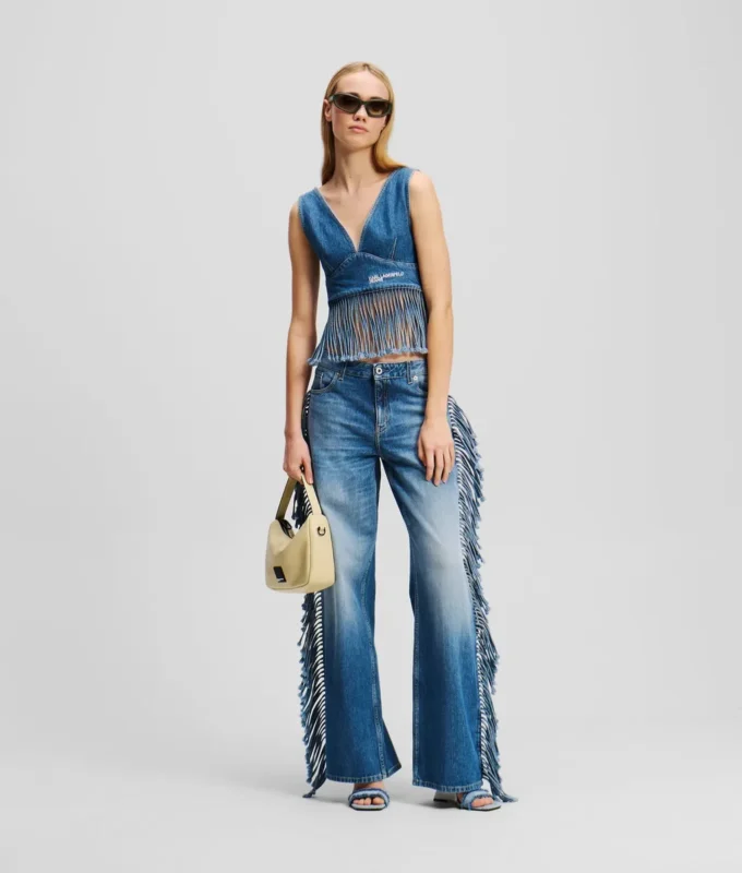 TOP DE DENIM CON FLECOS