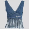 TOP DE DENIM CON FLECOS