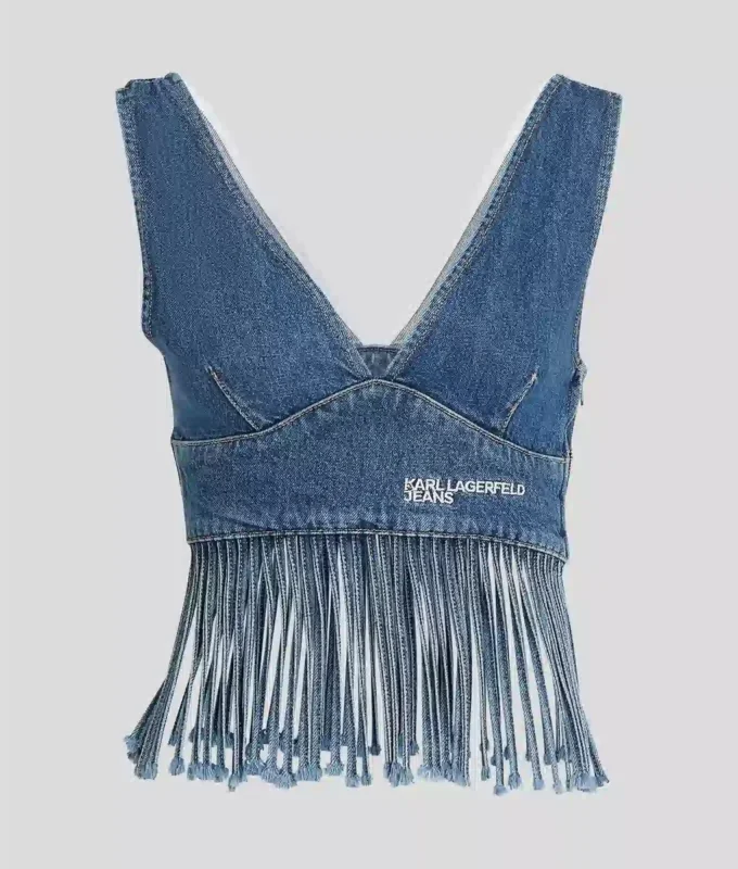 TOP DE DENIM CON FLECOS