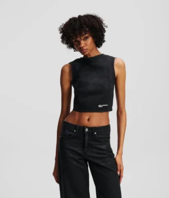 TOP DE DENIM RECUBIERTO
