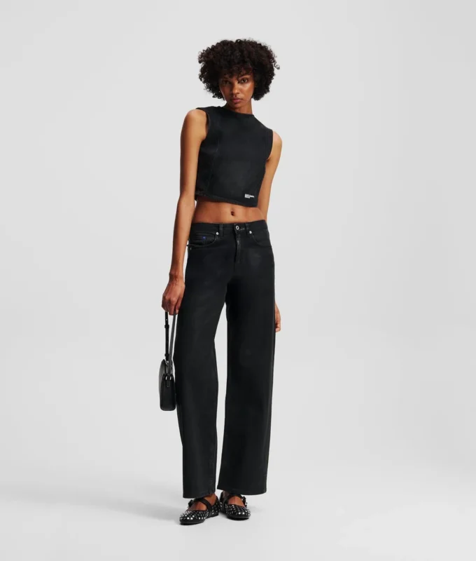 TOP DE DENIM RECUBIERTO