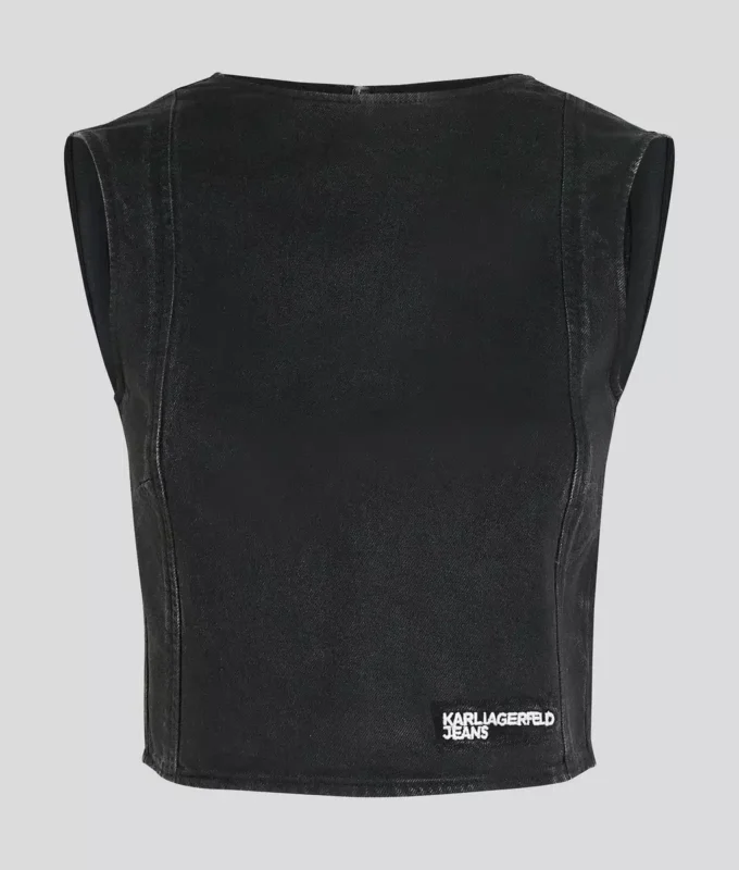TOP DE DENIM RECUBIERTO