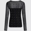 Top de malla con autógrafo de pedrería