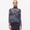 Top de malla con estampado integral