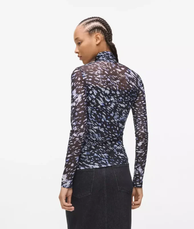 Top de malla con estampado integral