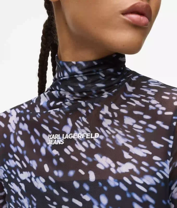 Top de malla con estampado integral