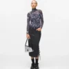 Top de malla con estampado integral