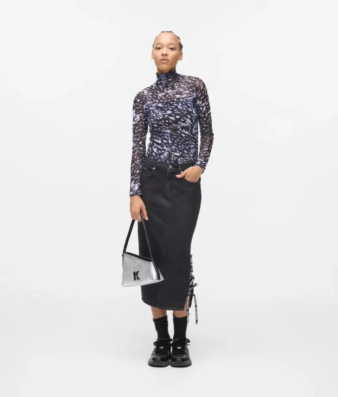 Top de malla con estampado integral