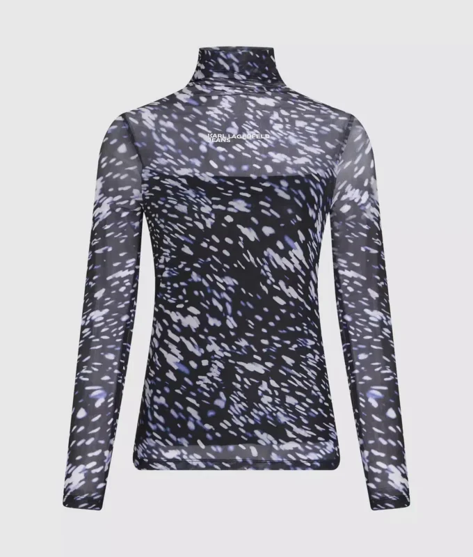 Top de malla con estampado integral