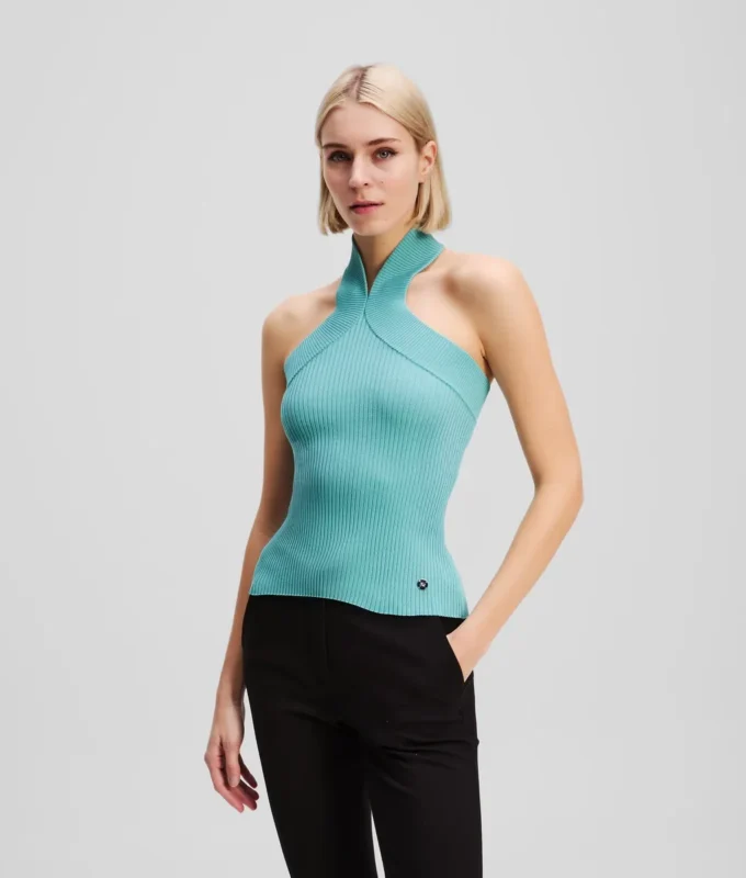 TOP DE PUNTO CON CUELLO HALTER