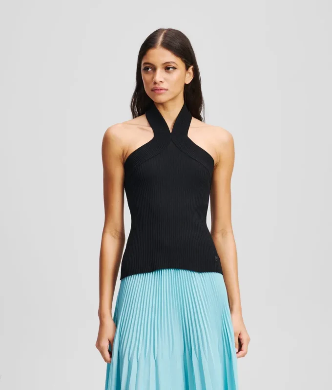 TOP DE PUNTO CON CUELLO HALTER