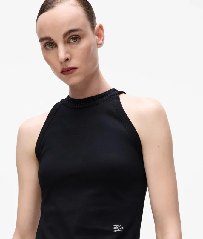 Top halter con pedrería