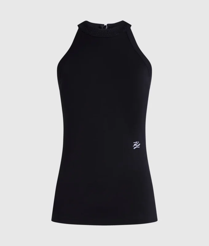 Top halter con pedrería