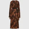 Vestido caftán con estampado de abanicos