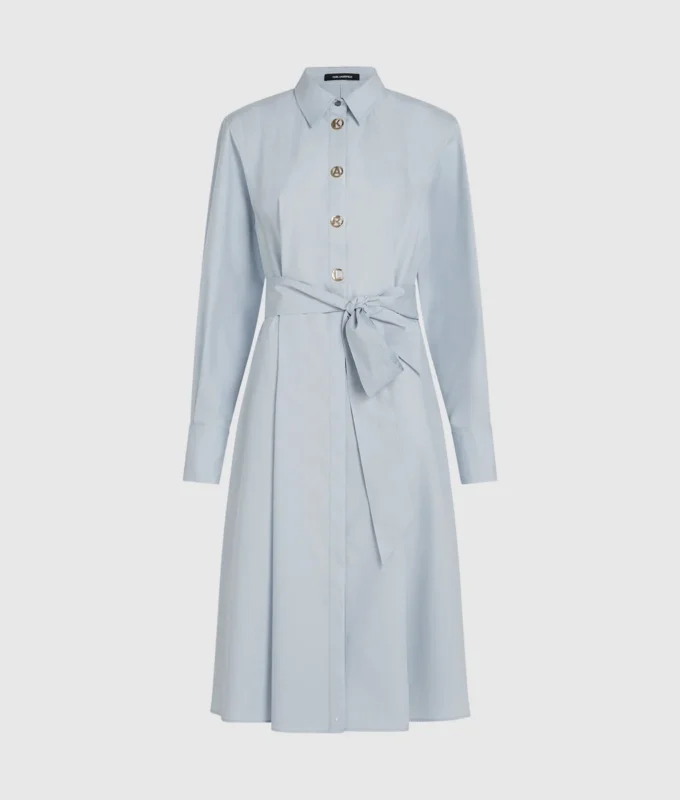Vestido camisero con letras Karl