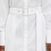 Vestido camisero con paneles plisados