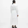 Vestido camisero con paneles plisados