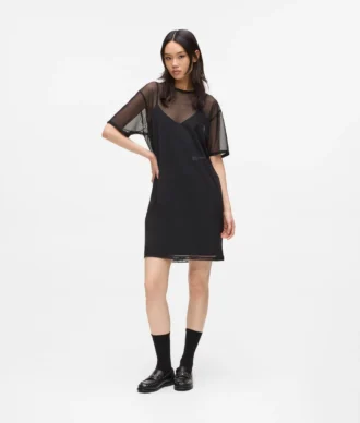 Vestido camiseta de malla
