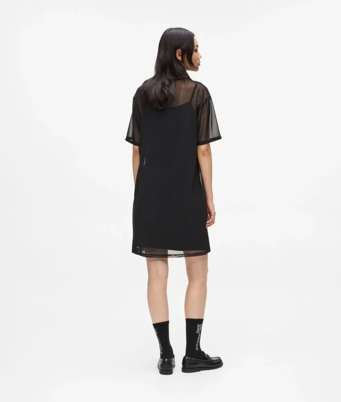 Vestido camiseta de malla
