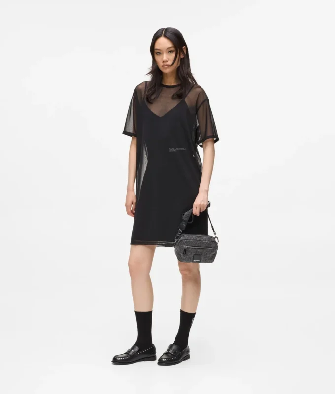 Vestido camiseta de malla