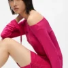 Vestido con cordón ajustable y hombros descubiertos