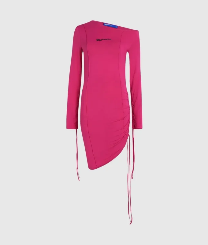 Vestido con cordón ajustable y hombros descubiertos
