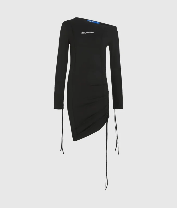 Vestido con cordón ajustable y hombros descubiertos