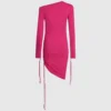 Vestido con cordón ajustable y hombros descubiertos