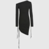 Vestido con cordón ajustable y hombros descubiertos