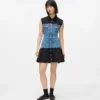 Vestido con corpiño de denim