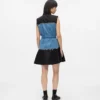 Vestido con corpiño de denim