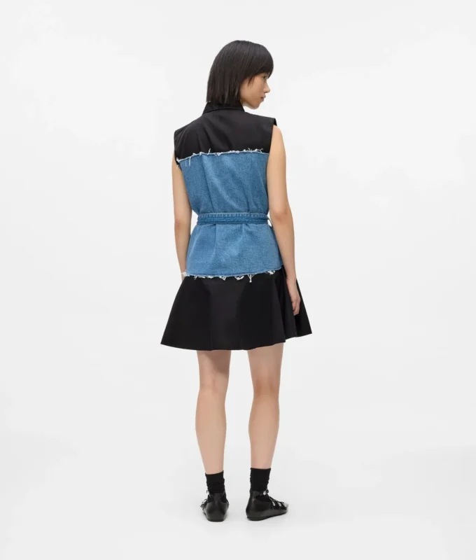 Vestido con corpiño de denim