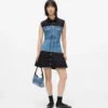 Vestido con corpiño de denim