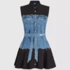 Vestido con corpiño de denim