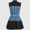 Vestido con corpiño de denim