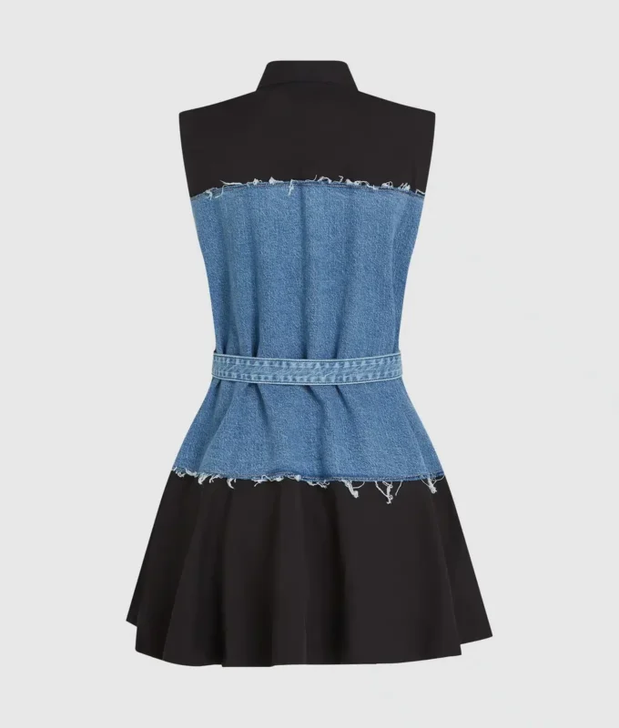 Vestido con corpiño de denim