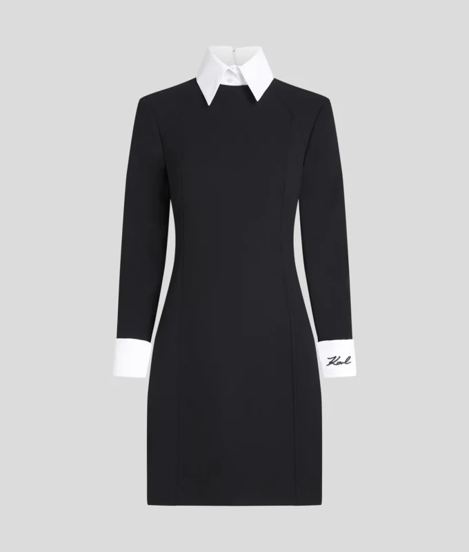 VESTIDO CON CUELLO BLANCO