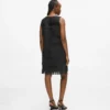Vestido con flecos de piel sintética