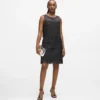 Vestido con flecos de piel sintética