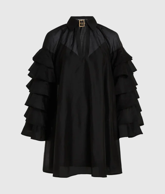Vestido con mangas con volantes