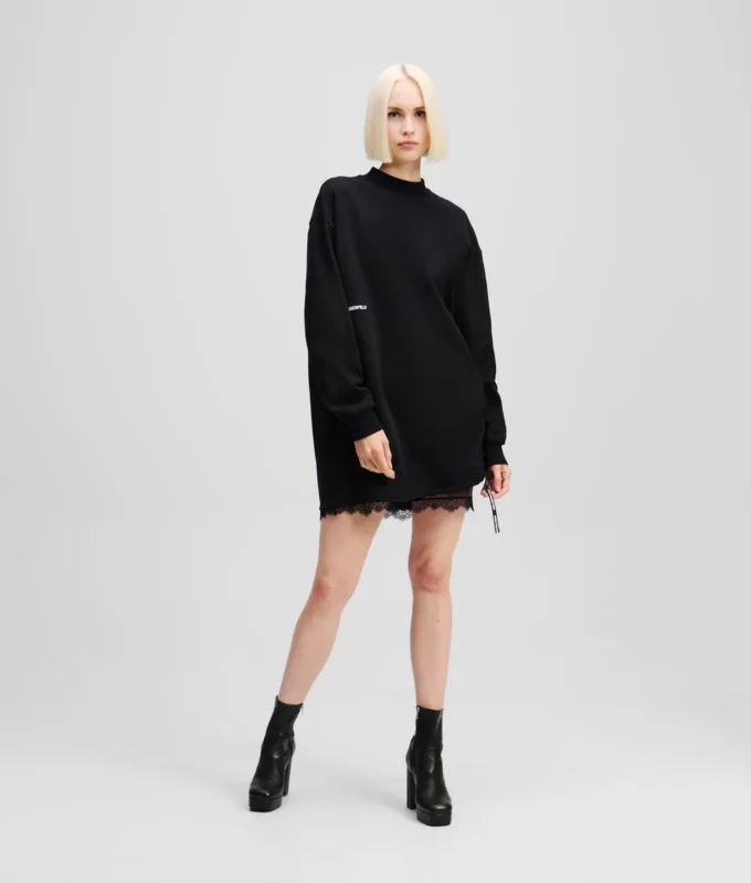 VESTIDO DE CHALECO CON DETALLES DE ENCAJE