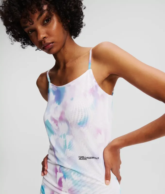 VESTIDO DE MALLA CON ESTAMPADO FLORAL